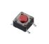 Taktovací spínač, barva ovladače: Červená SPST 50mA 7mm Povrchová montáž
