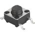 IP40 Black Tactile Switch, SPST 50mA 5mm Surface Mount