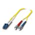 Phoenix Contact LC to ST Duplex OS2 Single Mode OS2 Fibre Optic Cable, 9μm, Yellow, 2m