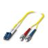 Phoenix Contact LC to ST Duplex OS2 Single Mode OS2 Fibre Optic Cable, 9μm, Yellow, 1m