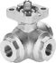 Festo Stainless Steel 3 Way, Ball Valve, Rp 1/2in, 15mm, 6 - 8.4bar Operating Pressure