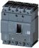 Siemens, SENTRON MCCB Molded Case Circuit Breaker 4P 160A, Breaking Capacity 70 kA, DIN Rail Mount