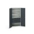 Bott 2 Door, 4 Drawer Sheet Steel Floor Standing Cupboard, 1050 x 550 x 2000mm