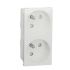 Schneider Electric White 2 Gang Power Socket, 2 Poles, 16A, French 2P, Indoor Use