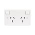 HPM White 2 Gang Power Socket, Double Pole Poles, 15A, Type I - ANZ/CN, Indoor Use