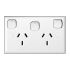 HPM White 2 Gang Power Socket, Double Pole Poles, 10A, Type I - ANZ/CN, Indoor Use