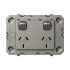 HPM Black, Magnesium(Side Panel) 2 Gang Power Socket, Double Pole Poles, 10A, Type I - ANZ/CN, Indoor Use