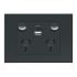 HPM Grey 2 Gang Power Socket, Double Pole Poles, 10A, Type I - ANZ/CN, Indoor Use