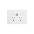 HPM White 2 Gang Power Socket, Double Pole Poles, 10A, Type I - ANZ/CN, Indoor Use