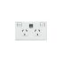 HPM White 2 Gang Power Socket, Double Pole Poles, 10A, Type I - ANZ/CN, Indoor Use