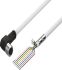 Right Angle Female 8 way M12 to Straight 8 way Unterminated Cable, 2.5m