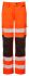 PULSAR LFE922 Orange Water Repellent Hi Vis Trousers, 30in Waist Size