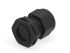 1SNG Series Black PA 6 Cable Gland, M25 Thread, 11mm Min, 17mm Max, IP66, IP68