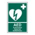 Spectrum Industrial Sicherheitshinweisschild Englisch AED Automated External Defibrillator Selbstklebend Vinyl Grün/Weiß