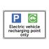 Tabulka bezpečných podmínek, PVC, Černá, bílá, Electric Vehicle Charging Point, Angličtina Spectrum Industrial