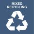 Spectrum Industrial Sicherheitshinweisschild Englisch Recycling Mixed Recycling Polyester Blau, Weiß