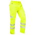 Pantalones alta visibilidad Leo Workwear Unisex, talla 54plg, de color Amarillo, resistentes a manchas, impermeables