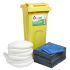 Ecospill Ltd 泄漏清理套件, 适用于油类, 套件包含 1 个说明和内容表 1、1 个套件标签、1 个小轮毂箱、3 个垃圾袋和夹带、6 个吸收性袜子、45 个吸收垫