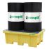 Kontrola zanieczyszczeń Paleta z 2 beczkami na odpady pojemność 230L Substancja chemiczna Polietylen Ecospill Ltd