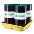 Kontrola zanieczyszczeń Paleta z 4 beczkami na odpady pojemność 230L Przechowywanie przemysłowe Polietylen Ecospill Ltd