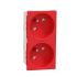 Schneider Electric, New Unica IP3X Red Flush Mount 2P+E Socket Socket, Rated At 16A, 250 V