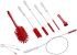 Vikan Red Hand Brush, Polyester, Polypropylene, Stainless Steel bristle material