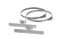 HENSEL Slangebånd og spændebånd, Rustfrit stål, Slangeklemmesæt, ID: 60 → 150mm, Sekskantskrue