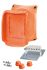 HENSEL FK Series Orange Polycarbonate Terminal Box, IP55, IP66, 5 Terminals, 92 x 210 x 155mm