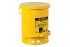 Justrite 53L Yellow Flip Steel Oily Waste Can