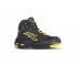 U Group Red Lion Black, Yellow Aluminium Toe Capped Men's Safety Boots, UK 6.5, EU 40