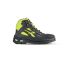 U Group Red Over Unisex Black, Yellow Composite Toe Capped Safety Shoes, UK 2, EU 35