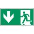 Polyester Emergency Exit Left, None,  With Pictogram Only, Exit Sign