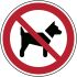 Señal de prohibición con pictograma: Prohibido perros, autoadhesivo