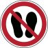 Señal de prohibición con pictograma: No caminar ni colocarse aquí, autoadhesivo