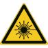 Señal de advertencia con pictograma: Advertencia de haz láser "None", autoadhesivo x 13 mm