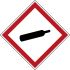 Etiqueta de seguridad contra incendios autoadhesiva con pictograma: Gas comprimido, texto en : x 21 mm