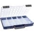 Raaco 25 Cell Blue, Transparent PC, PP Compartment Box, 57mm x 413mm x 330mm