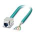 Phoenix Contact Cat6 Straight Female RJ45 to Unterminated Ethernet Cable, Shielded, Light Blue Polyurethane Sheath, 2m,