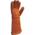 Delta Plus TERK400 Orange Leather Heat Resistant Gloves, Size 10, Aluminised Brontoguard Leather Coating