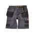 Pantalones cortos de trabajo Unisex DeWALT de Polialgodón de color Gris, talla 32plg