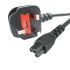 StarTech.com Right Angle Type G UK Plug Plug to Straight IEC C5 Socket Power Cord, 1m