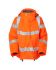Leo Workwear JL04/EX01-O Orange, Breathable, Hi-Vis, Waterproof Jacket Hi Vis Jacket, L