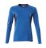 Blue, Dark Navy 40% Polyester, 60% Cotton Long Sleeve T-Shirt, UK- 4XL