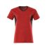 T-shirt manches courtes Rouge/Noir, 45 % de polyester, 55 % Coolmax Pro