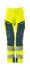 Pantalones de alta visibilidad Mascot Workwear Unisex, talla 86cm, de color Amarillo, Ligero, Hidrófugo
