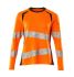 T-Shirt haute visibilité manches longues Mascot Workwear 19091-771, Orange/bleu marine, Unisexe