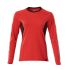 Mascot Workwear Red/Black 40% Polyester, 60% Cotton Long Sleeve T-Shirt, UK- M