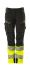 Mascot Workwear 19178-511 Black, Yellow Lightweight, Water Repellent Hi Vis Trousers, 82cm Waist Size