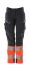 Pantalones de alta visibilidad Mascot Workwear Unisex, talla 90cm, de color Azul marino/rojo, Ligero, Hidrófugo