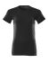 T-shirt manches courtes Noir soutenu, 40 % de polyester recyclé, 60 % de coton biologique